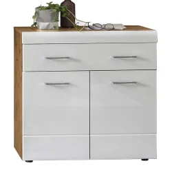 Dielenkommode in Weiß Hochglanz - Laurela