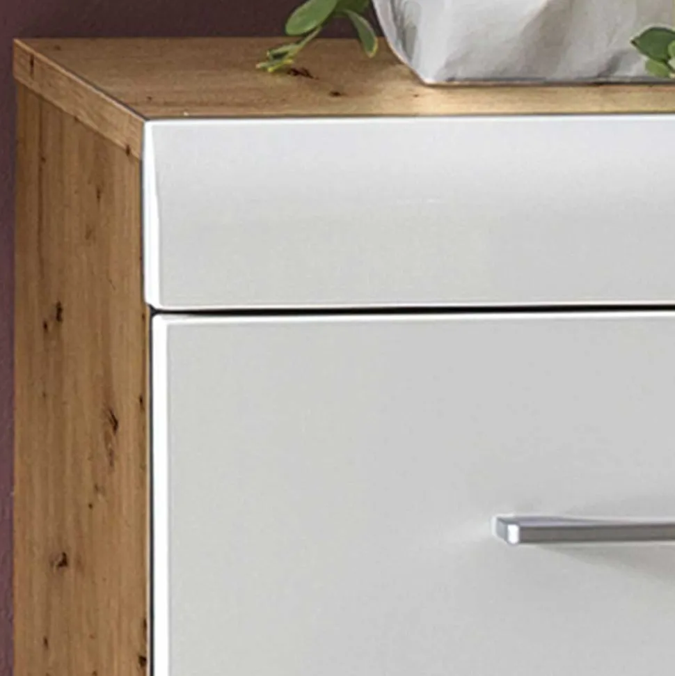 Dielenkommode in Weiß Hochglanz - Laurela