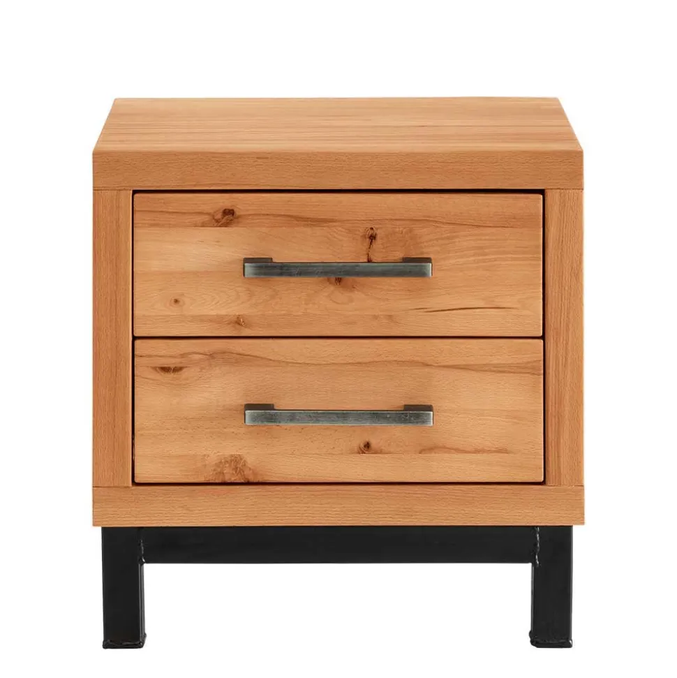 Dielenmöbel aus Kernbuche & Eisen - Dimphi (vierteilig)