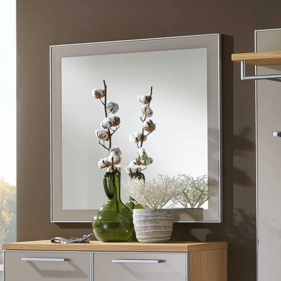 Dielenmöbel Diecca in Taupe Eiche Bianco (vierteilig)