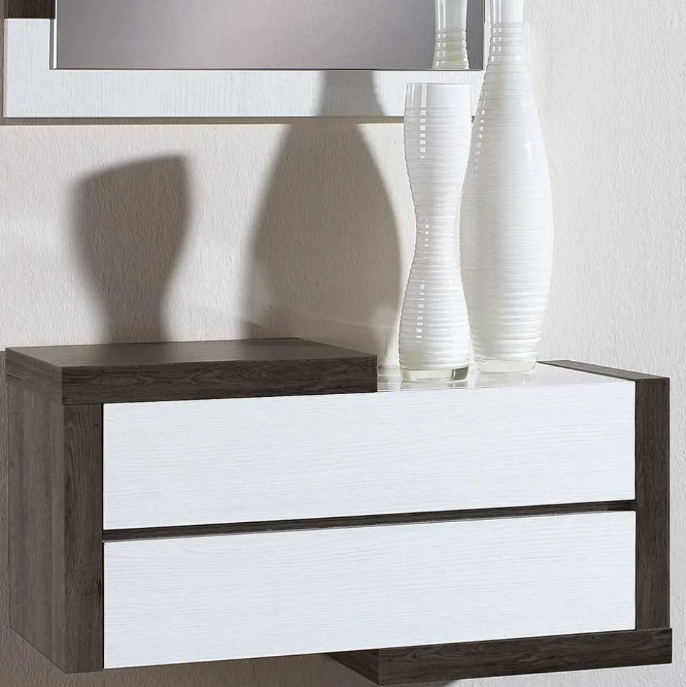 Dielenmöbel in Weiß & Schwarzgrau - Lysandro (zweiteilig)