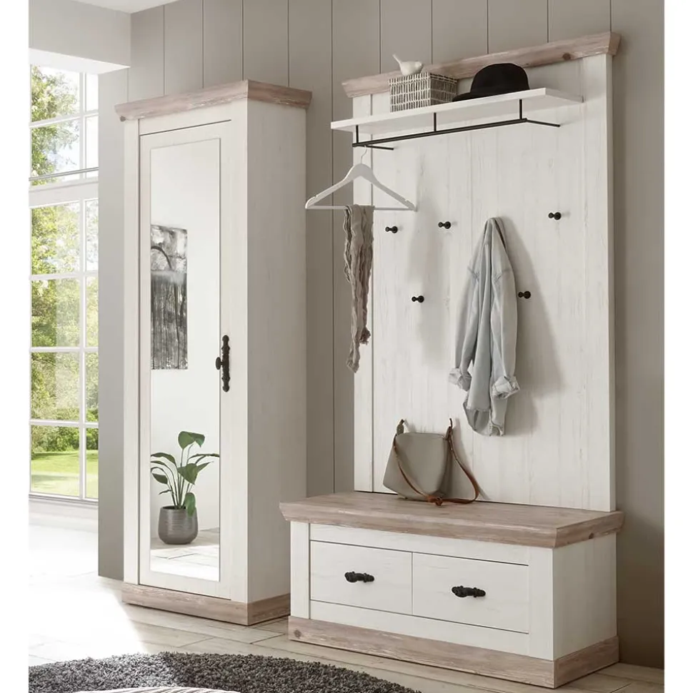 Dielenmöbel Kombi im Country Look - Nedita (dreiteilig)