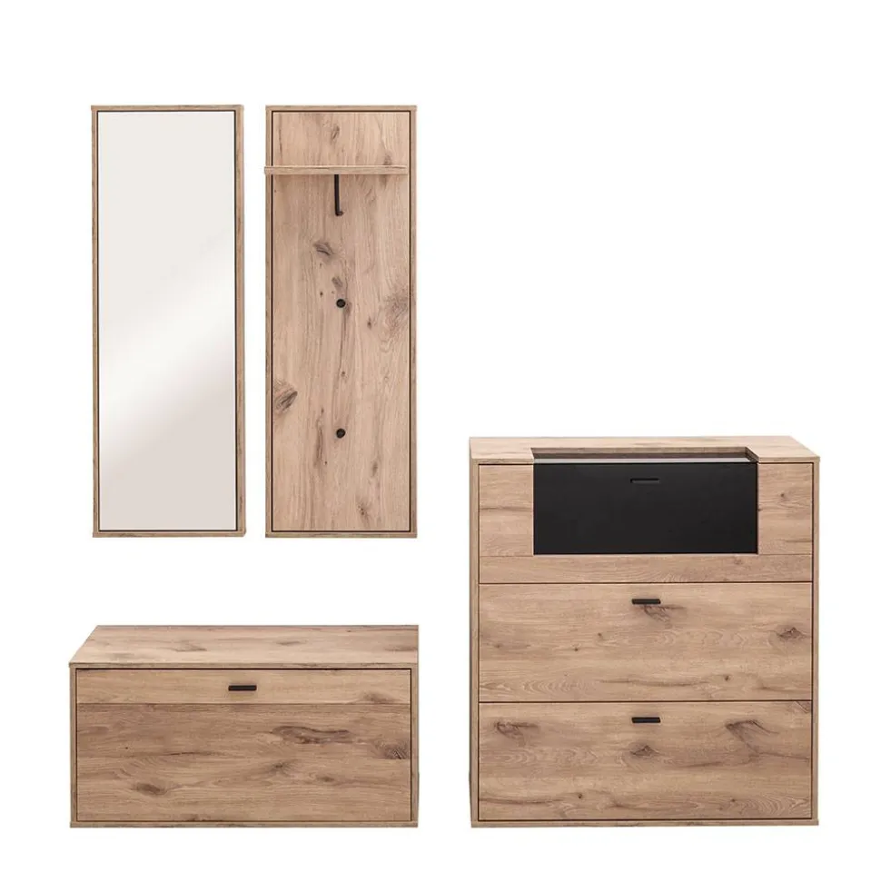 Dielenmöbel Kombination in Wildeiche - Vapposia (vierteilig)