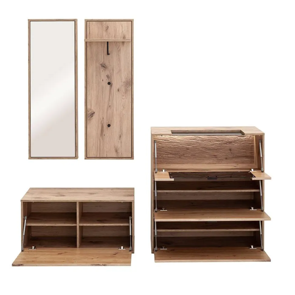 Dielenmöbel Kombination in Wildeiche - Vapposia (vierteilig)