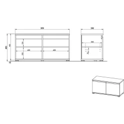 Dielenset in Wildeiche Optik - Orsecca (vierteilig)