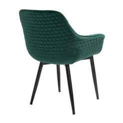 Dining Chair mit Armlehnen in Dunkelgrün - Pilawan