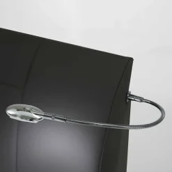 Doppelbett Elburg mit Polsterkopfteil in Grau Braun