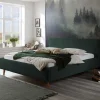 Doppelbett in Dunkelgrün Cord - Topra