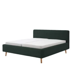 Doppelbett in Dunkelgrün Cord - Topra