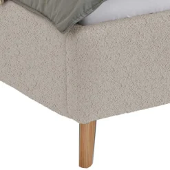 Doppelbett mit Bettkasten in Beige Webplüsch - Samuele