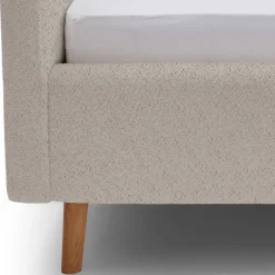 Doppelbett mit Bettkasten in Beige Webplüsch - Samuele