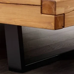 Doppelbett mit Kufengestell aus Holz - Kalastania