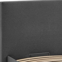 Doppelbett mit Stauraum in Anthrazit Stoff - Clarford