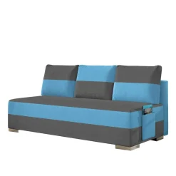 Doppelschlafsofa in Grau und Türkis Blau - Lician