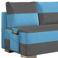 Doppelschlafsofa in Grau und Türkis Blau - Lician