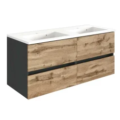 Doppelter Waschplatz & Badschränke - Endely (vierteilig)