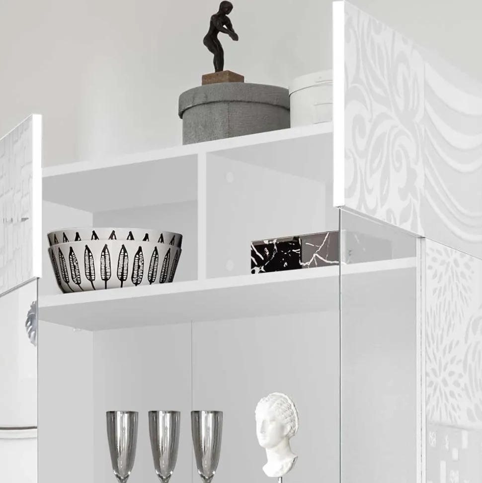 Doppeltür Designvitrine in Weiß - Vascaub