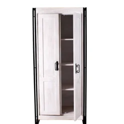 Doppeltür Schrank in Weiß & Schwarz - Crenada