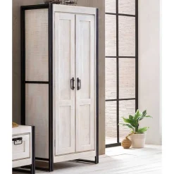 Doppeltür Schrank in Weiß & Schwarz - Crenada