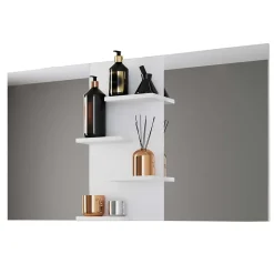 Doppel-Waschbecken Waschtisch in Weiß - Matsu (zweiteilig)