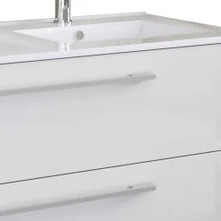 Doppel-Waschbecken Waschtisch in Weiß - Matsu (zweiteilig)