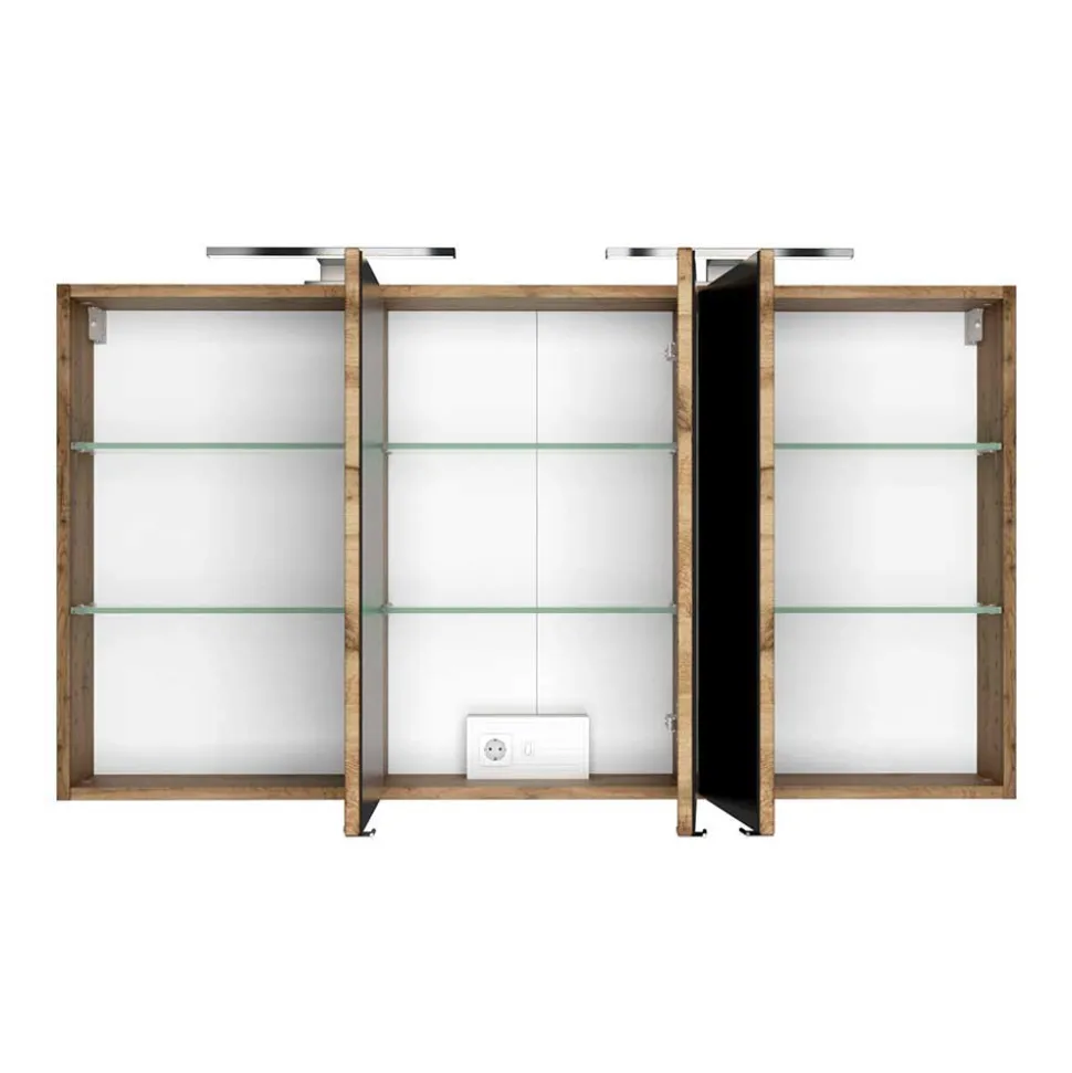 Doppel-Waschtisch & LED Spiegelschrank - Athrin (zweiteilig)