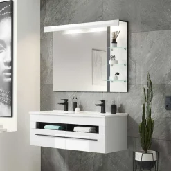 Doppel-Waschtisch & LED Spiegel - Ingmesan (zweiteilig)