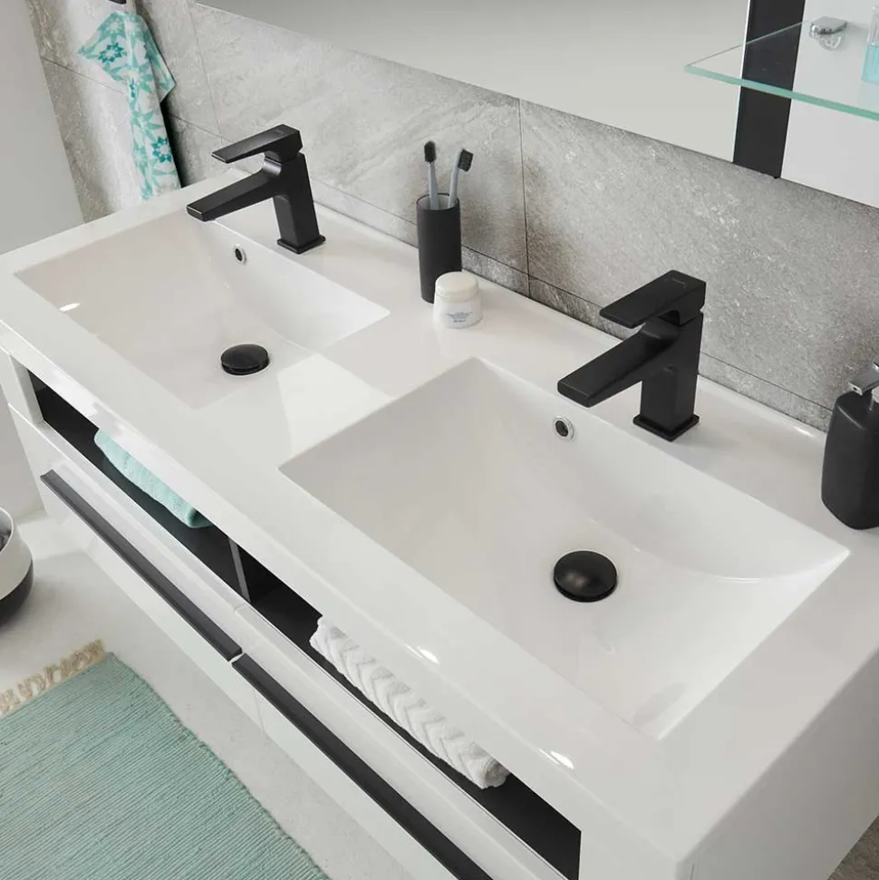 Doppel-Waschtisch & LED Spiegel - Ingmesan (zweiteilig)