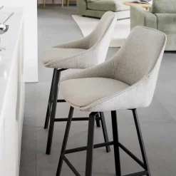 Drehbare Barstühle in Beige - Taja (2er Set)