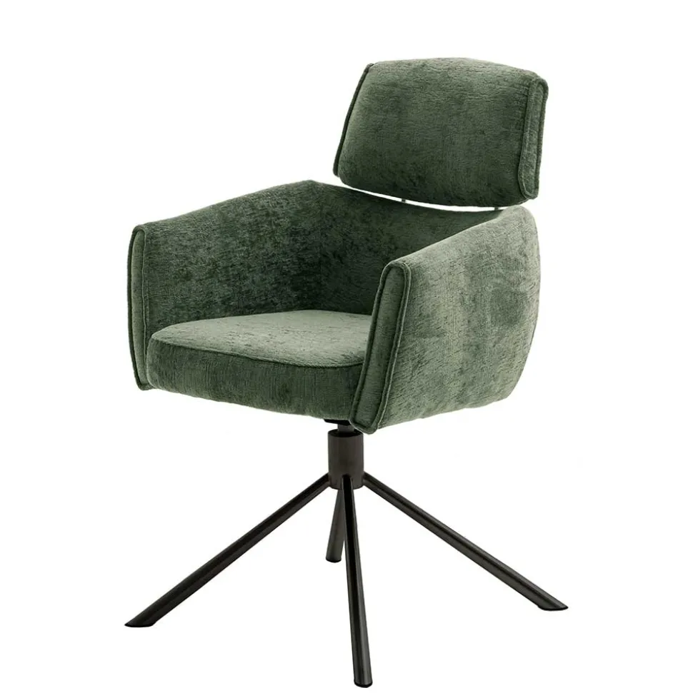 Drehbare Esszimmerstühle in Oliv Grün - Unkorian (2er Set)