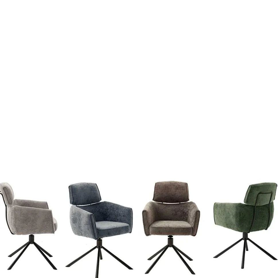 Drehbare Esszimmerstühle in Oliv Grün - Unkorian (2er Set)