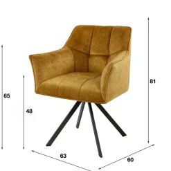 Drehbare Tischsessel in Goldfarben - Arolds (2er Set)