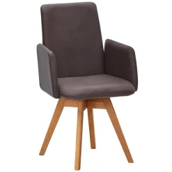 Drehbarer Armlehnen-Stuhl in Dunkelbraun - Palma