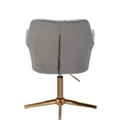 Drehbarer Armlehnenstuhl aus grauem Samt - Iniziola