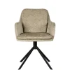 Drehbarer Armlehnenstuhl in Beige Samt - Maylon