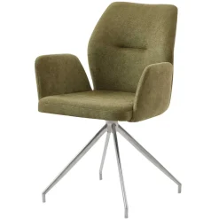 Drehbarer Armlehnenstuhl in Oliv Grün Strukturstoff - Senva