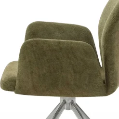 Drehbarer Armlehnenstuhl in Oliv Grün Strukturstoff - Senva