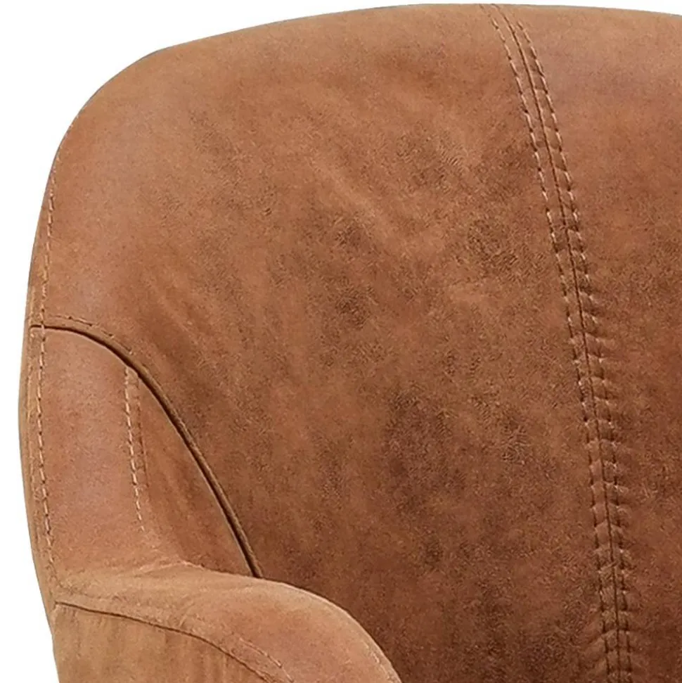 Drehbarer Armlehnenstuhl in Cognac Braun - Finallo
