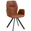 Drehbarer Armlehnenstuhl in Cognac Braun - Dymco