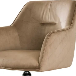 Drehbarer Armlehnstuhl in Beige Samt - Vallee (2er Set)