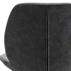 Drehbarer Barstuhl in Anthrazit & Edelstahl - Anturina