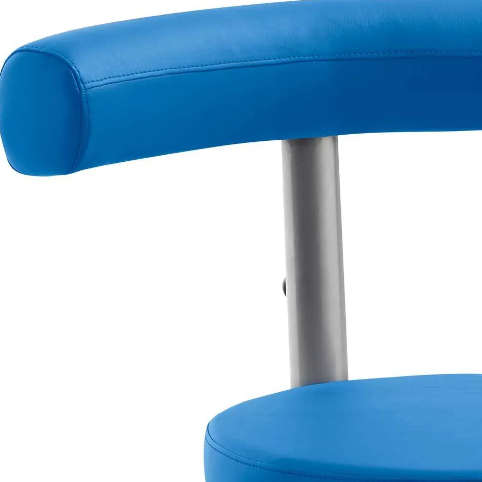 Drehbarer Bürohocker in Blau mit Schwarz - Vannos