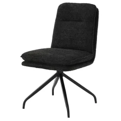 Drehbarer Essstuhl in Anthrazit Boucle - Icoleran (2er Set)