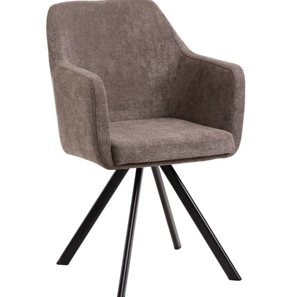 Drehbarer Esstischsessel in Braun - Faneno