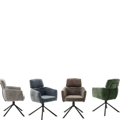 Drehbarer Esstischstuhl in Taupe - Linette (2er Set)