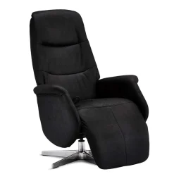 Drehbarer Fernsehsessel in Schwarz Microfaser - Jonata