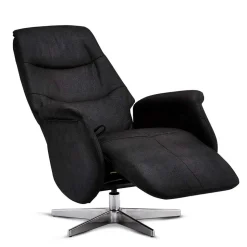 Drehbarer Fernsehsessel in Schwarz Microfaser - Jonata