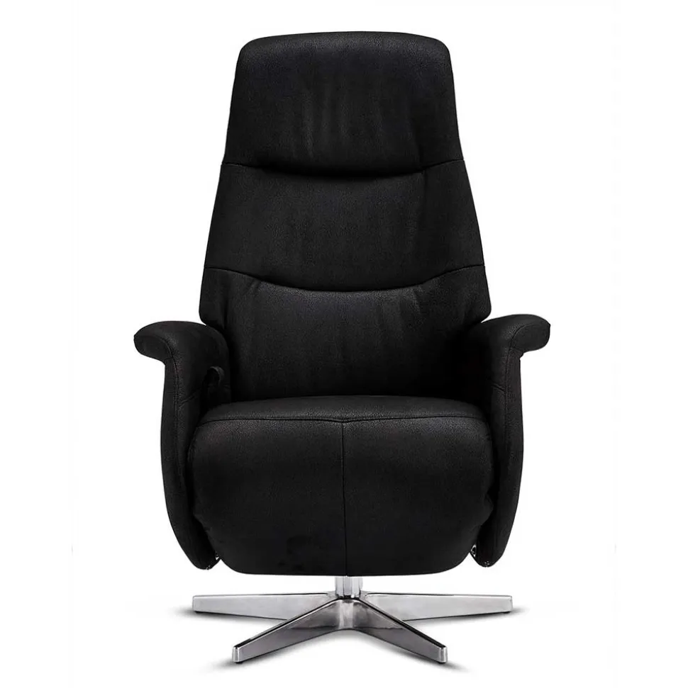 Drehbarer Fernsehsessel in Schwarz Microfaser - Jonata