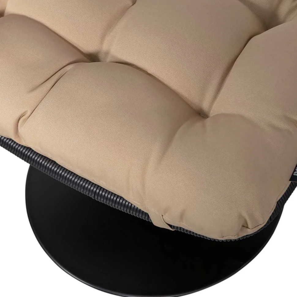 Drehbarer Hocker mit Tellerfuß in Schwarz - Zavamanco