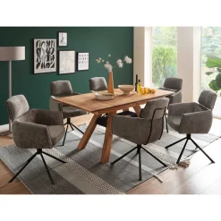 Drehbarer Küchenstuhl mit Armlehnen - Ishi (2er Set)